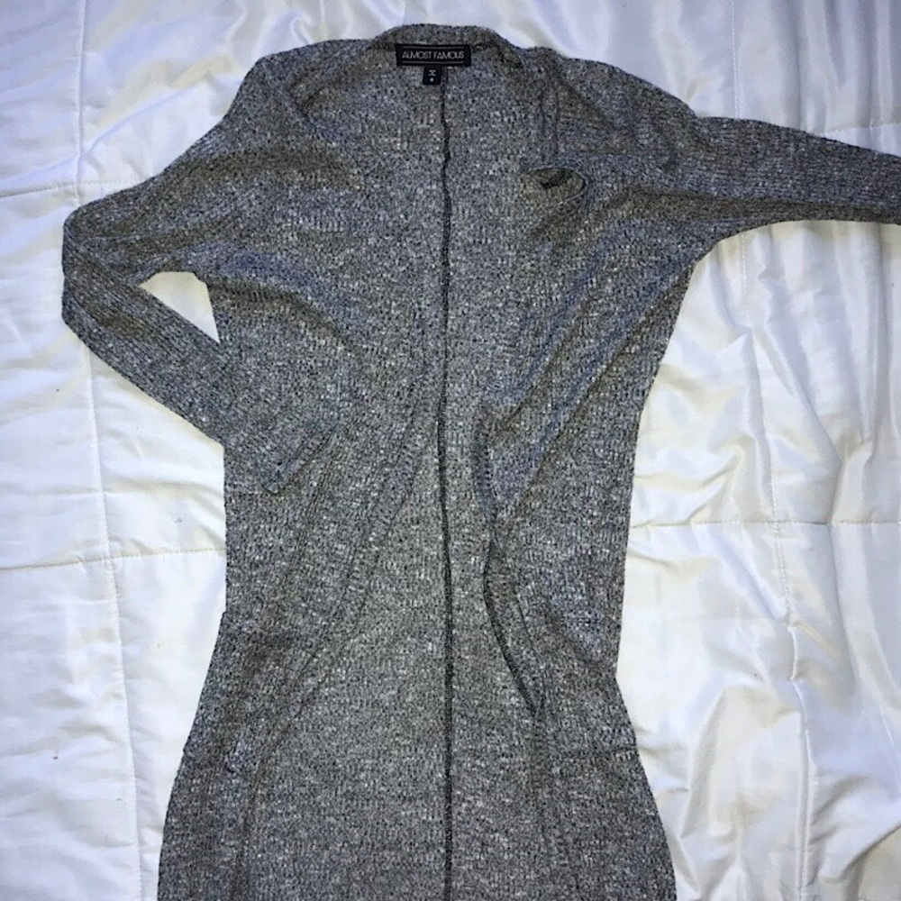 long knit grey cardigan size S